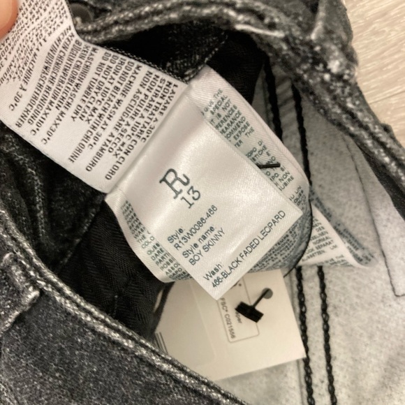 R13 Boy skinny leopard jeans. SIZE 25 - Picture 11 of 13